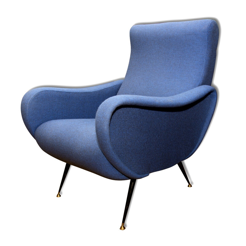 Paire de fauteuils vintage italiens bleus - 1960