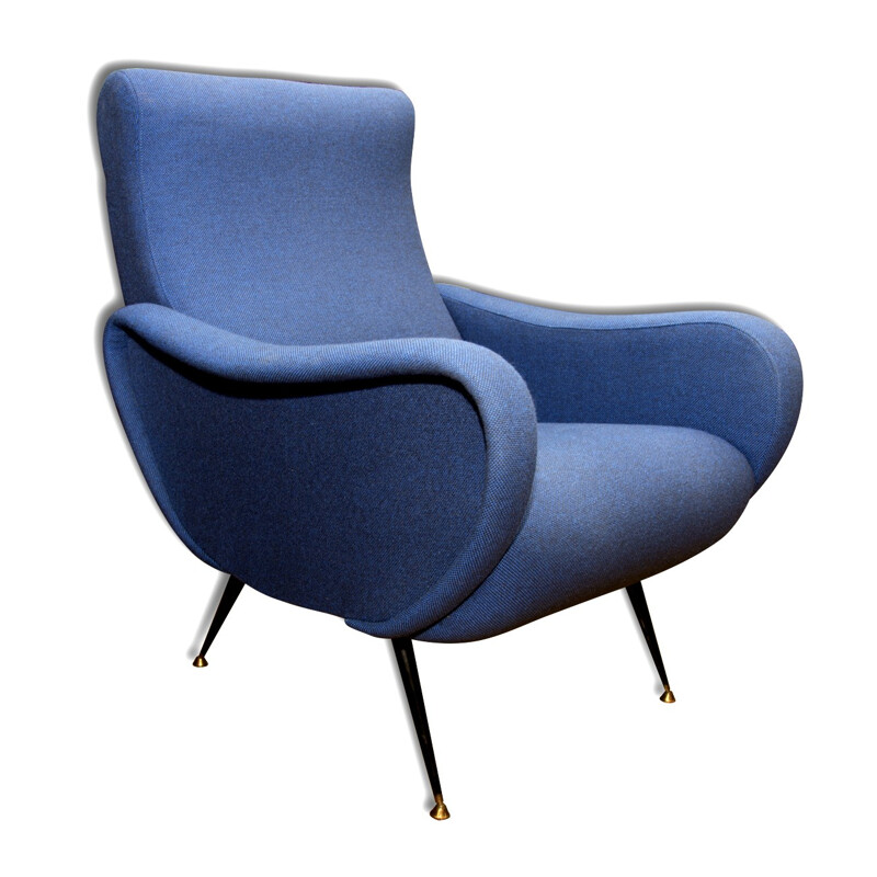 Pair of  vintage italian blue armchairs - 1960s
