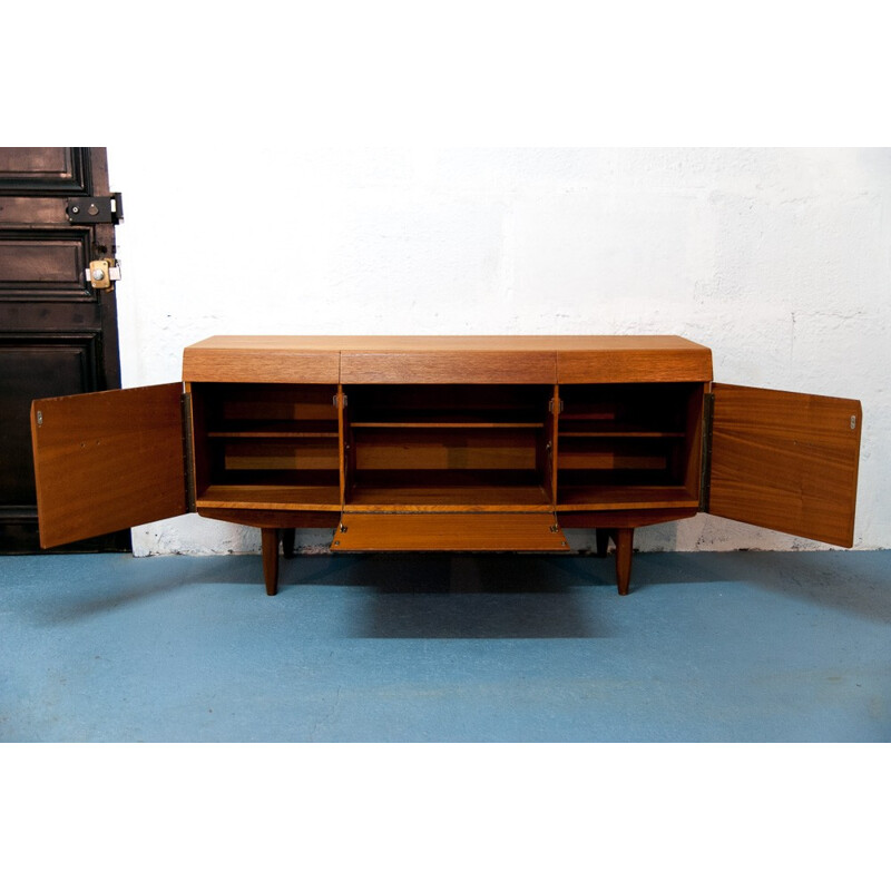 Mid-century curved front teak sideboard - 1960s