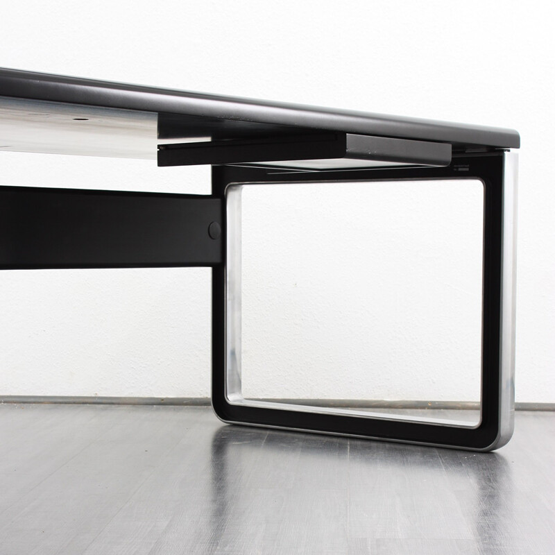 Black desk and its container Osvaldo BORSANI - 1970s