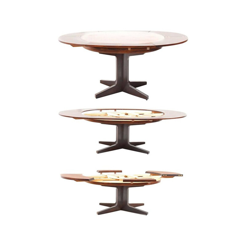 Table à repas marron en palissandre produite par Dyrlund Smith - 1960
