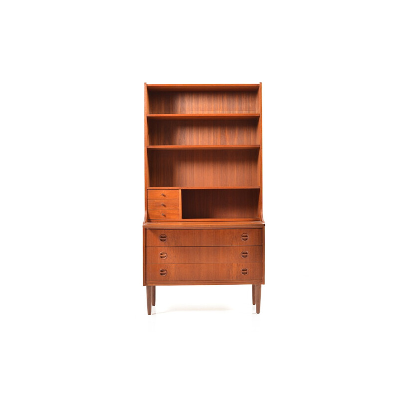 Secrétaire scandinave marron en teck - 1960