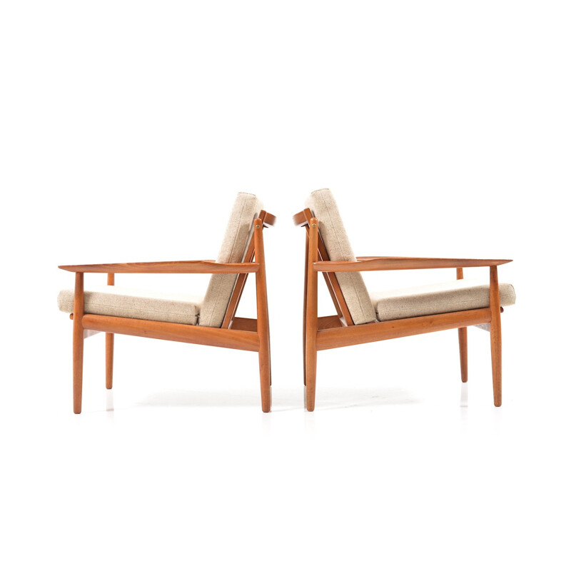Pair of Danish easy chairs in teak by Arne Vodder  - 1950s