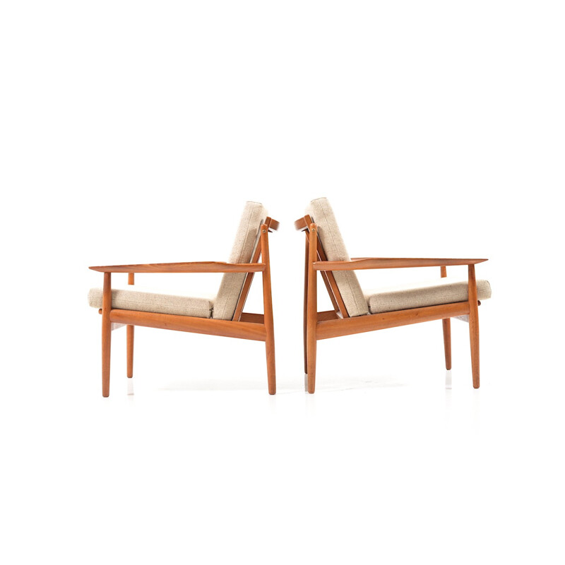 Pair of Danish easy chairs in teak by Arne Vodder  - 1950s