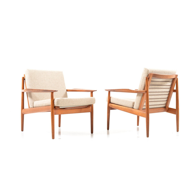 Pair of Danish easy chairs in teak by Arne Vodder  - 1950s