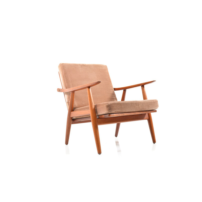 GE-270 lounge beige  easy chair in teak by Hans J. Wegner - 1950s