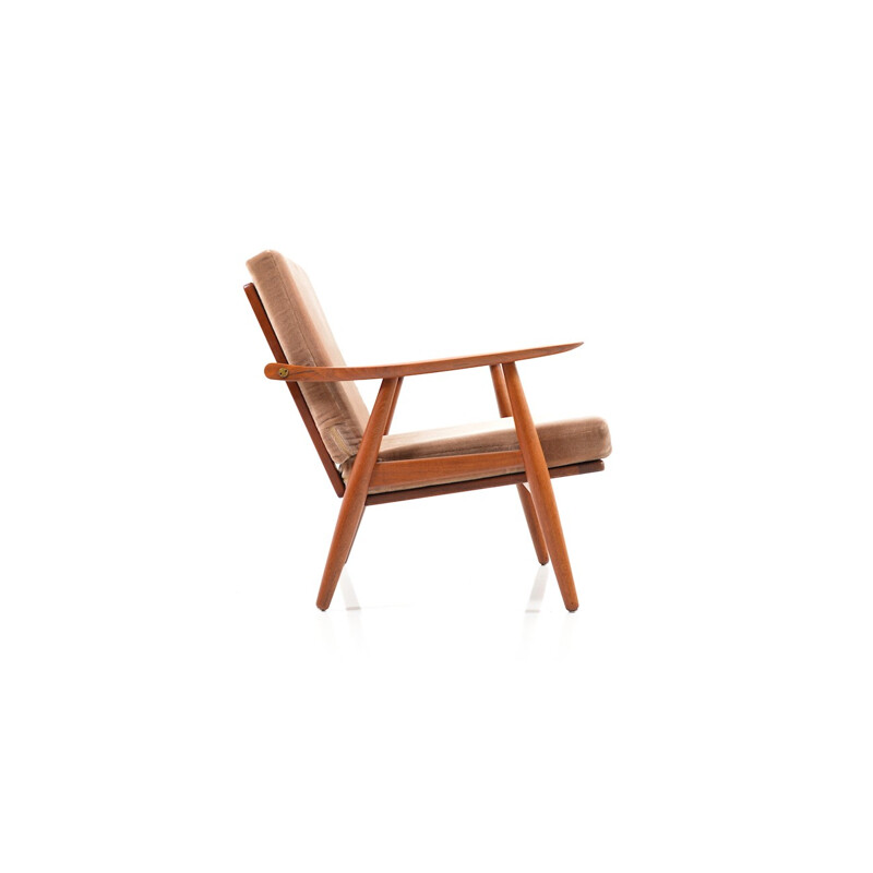 GE-270 lounge beige  easy chair in teak by Hans J. Wegner - 1950s