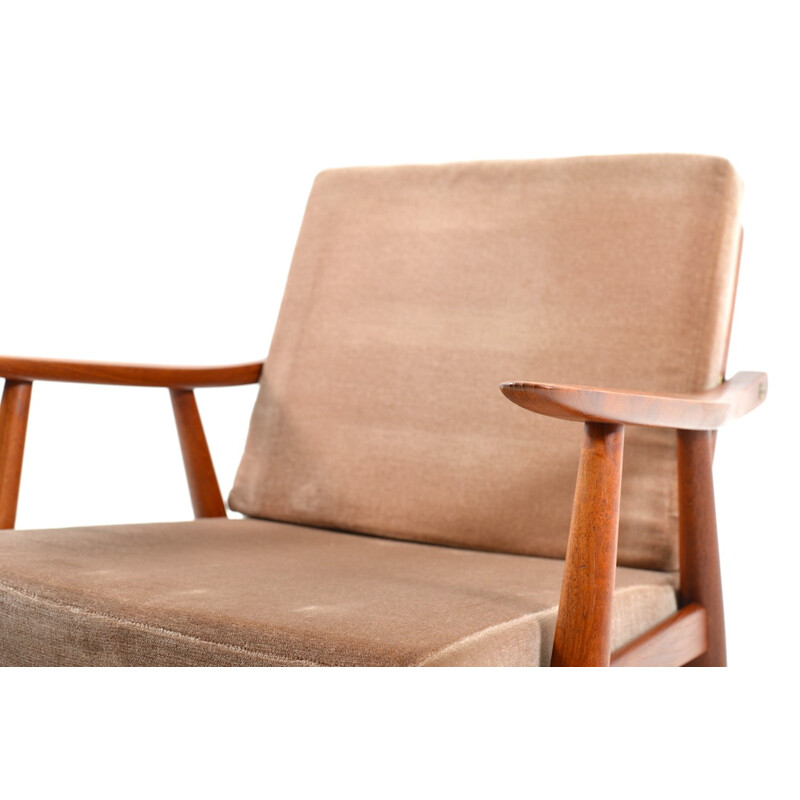 GE-270 lounge beige  easy chair in teak by Hans J. Wegner - 1950s