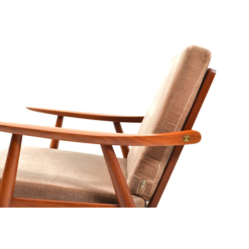 GE-270 lounge beige  easy chair in teak by Hans J. Wegner - 1950s