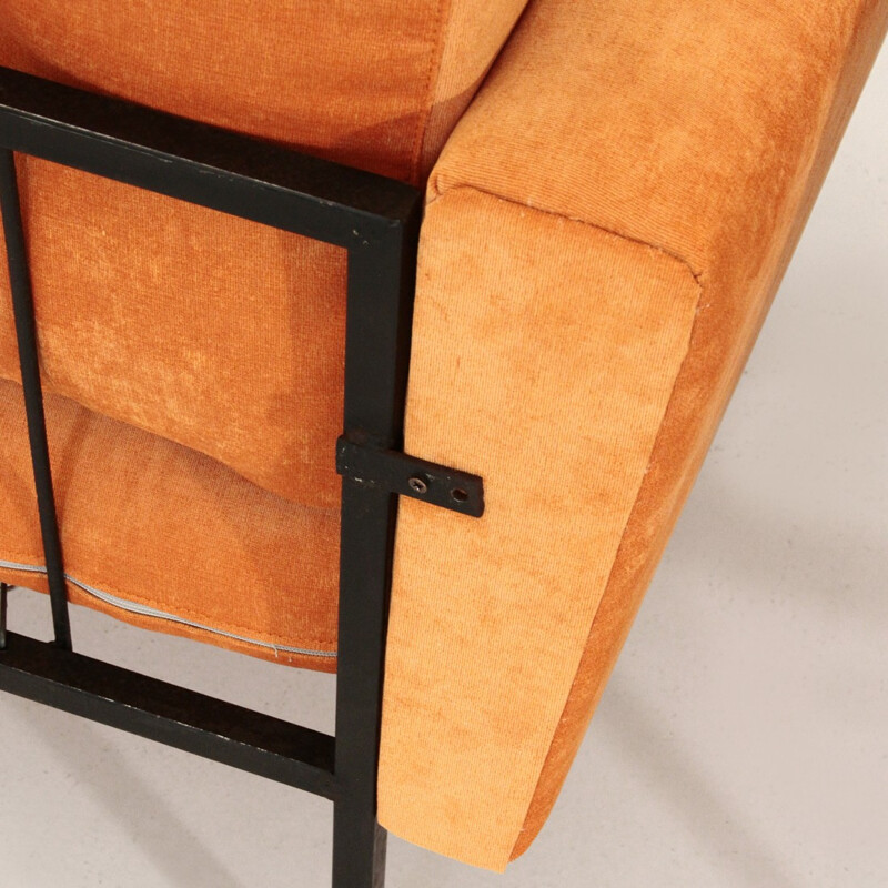 Pair of Italian orange armchairs - 1950s