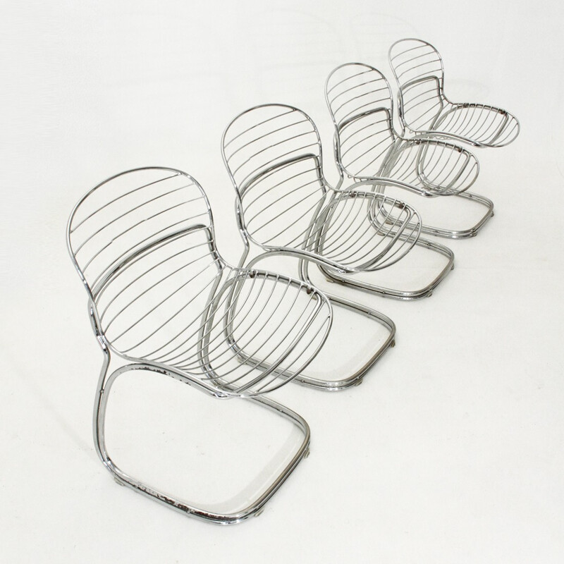 Set of 4 Sabrina dining chairs by Gastone Rinaldi for Rima - 1970s
