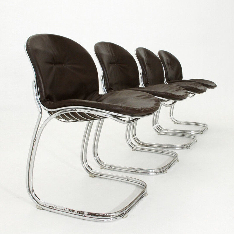 Set of 4 Sabrina dining chairs by Gastone Rinaldi for Rima - 1970s