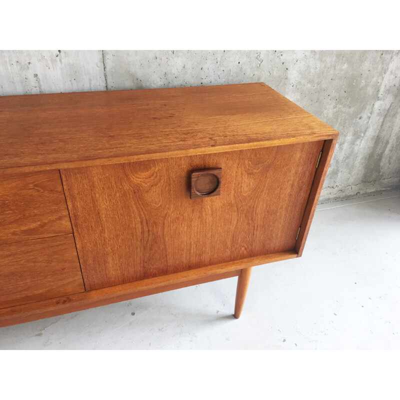 Danish modern mid-century long teak sideboard - 1970s