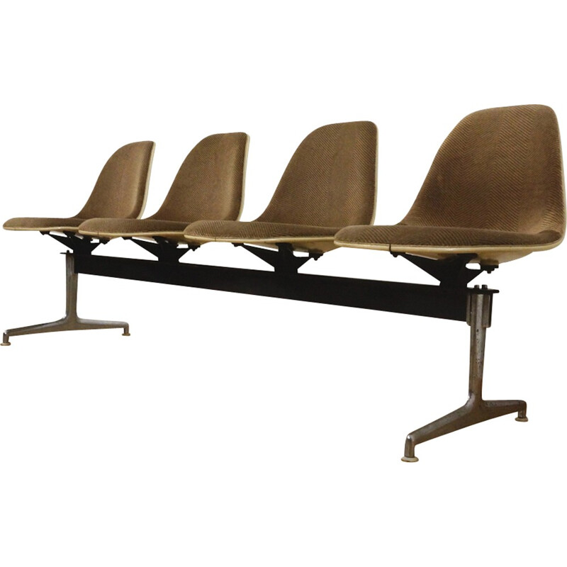 Tandem 4 seaters bench by Charles Eames for Herman Miller - 1960s