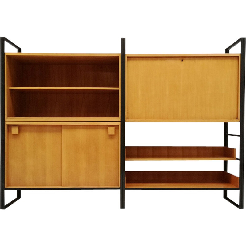 Mid-century black modular bookshelves - 1960s