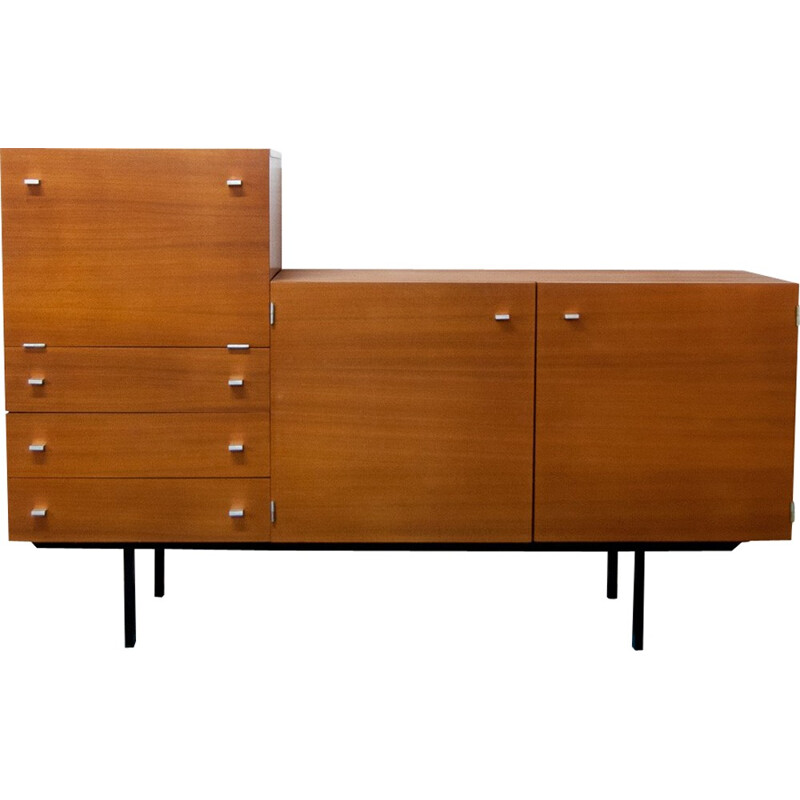 Vintage asymmetrical sideboard by Pierre Guariche - 1960s