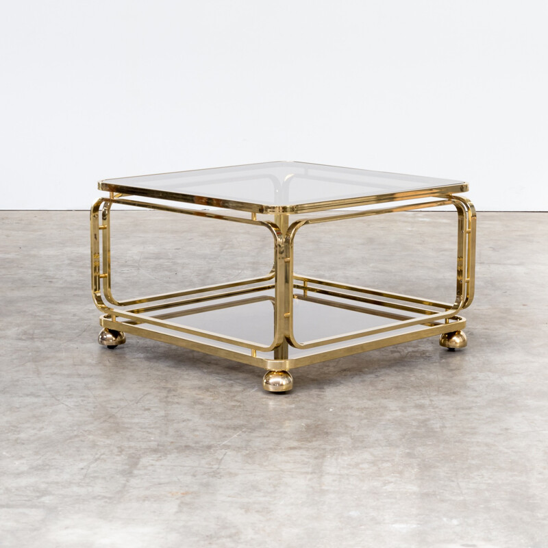 Brass and glass coffee table by Allegri - 1960s