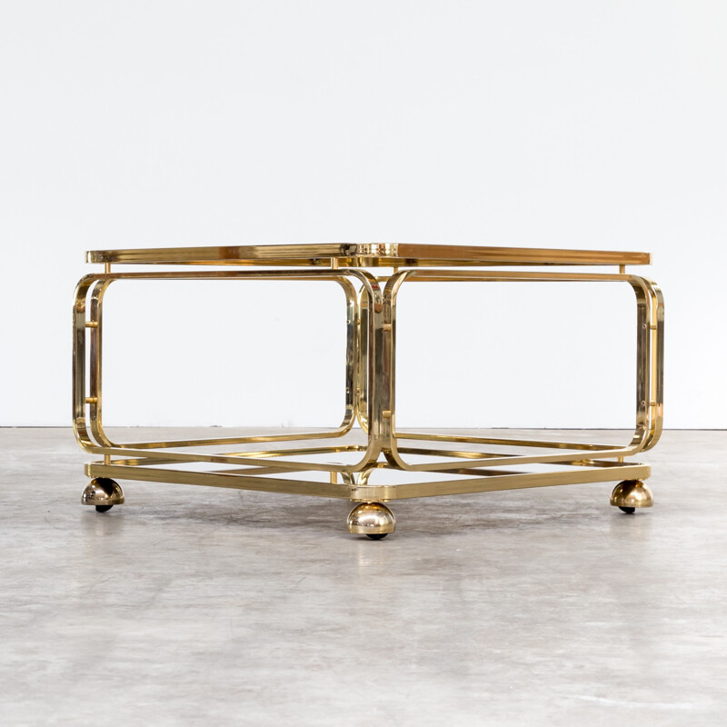 Brass and glass coffee table by Allegri - 1960s