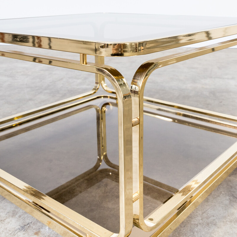 Brass and glass coffee table by Allegri - 1960s