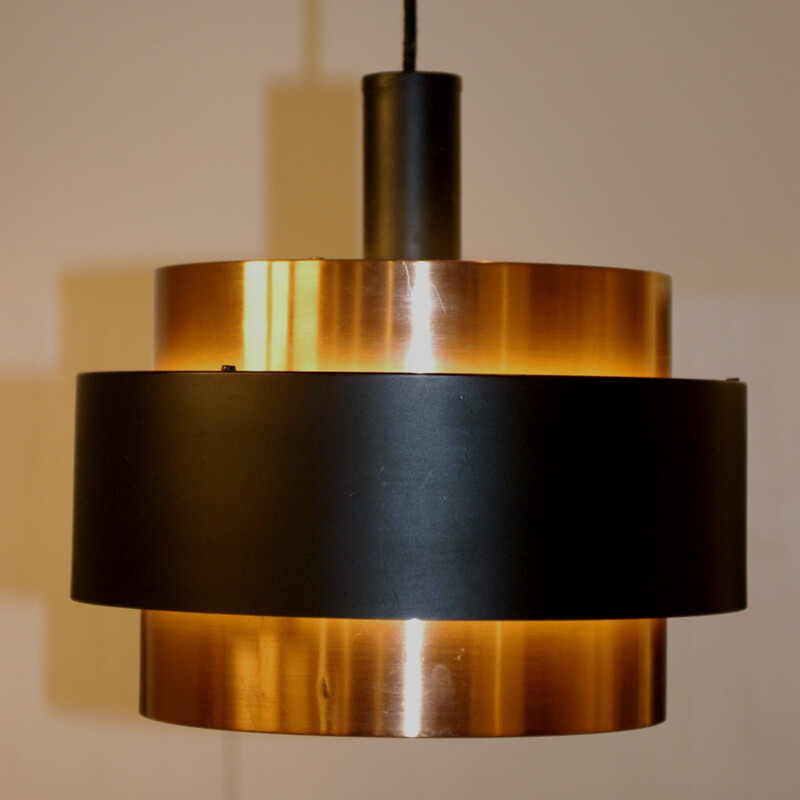 Scandinavian pendant light in copper - 1960s