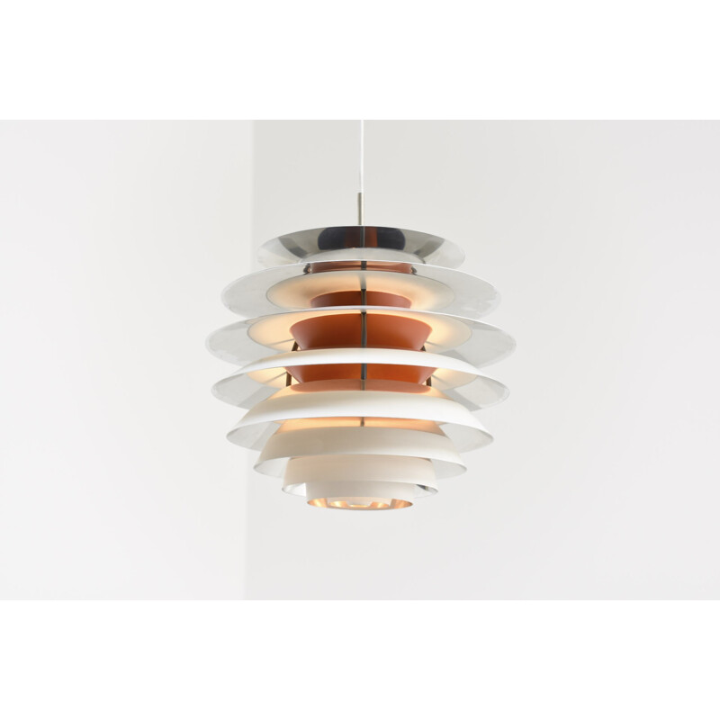 White hanging lamp in aluminium model Kontrast by Poul Henningsen for Louis Poulsen - 1960s