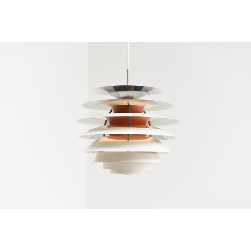 White hanging lamp in aluminium model Kontrast by Poul Henningsen for Louis Poulsen - 1960s