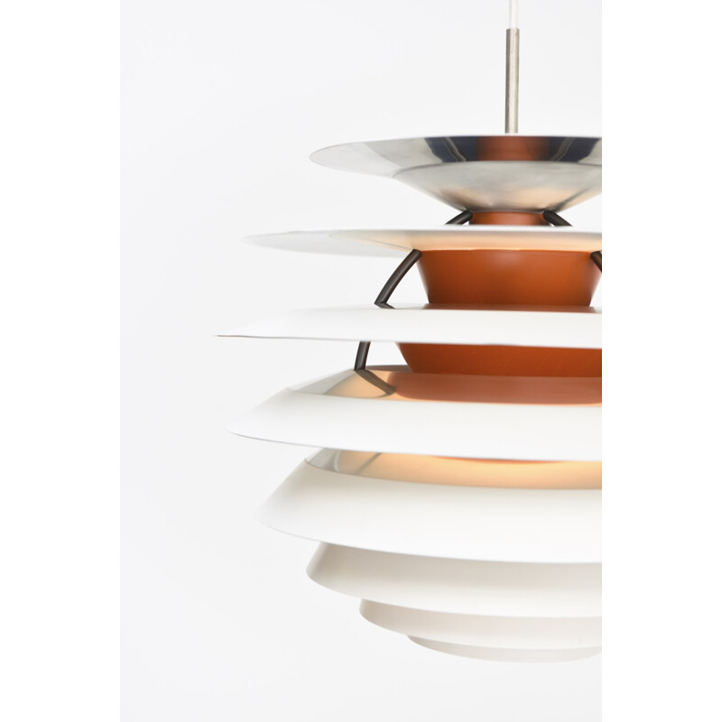 White hanging lamp in aluminium model Kontrast by Poul Henningsen for Louis Poulsen - 1960s