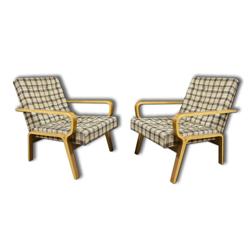 Pair of Mid-Century Bentwood Armchairs from Drevopodnik Holesov - 1960s