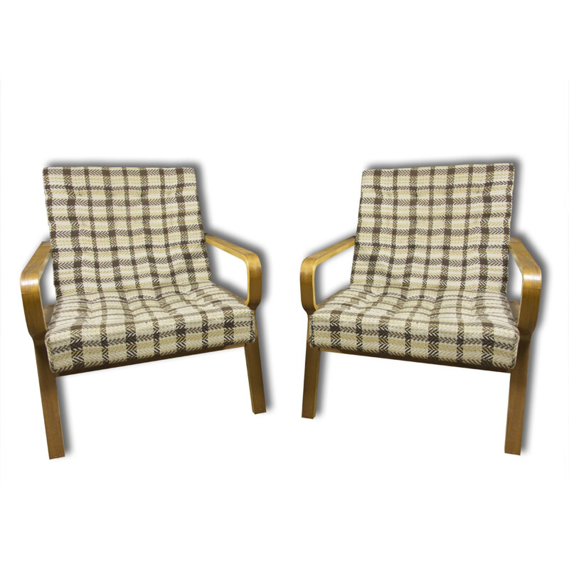 Paire de fauteuils en bois courbé vintage de Drevopodnik Holesov - 1960