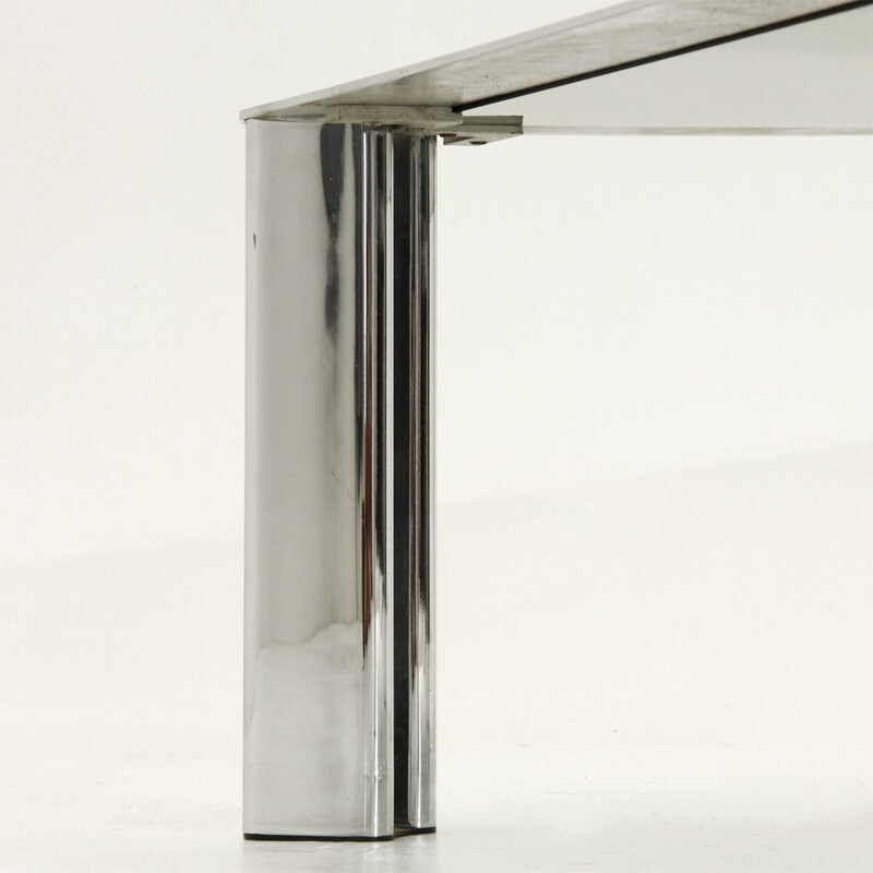 Mid-century square chromed coffee table - 1970s