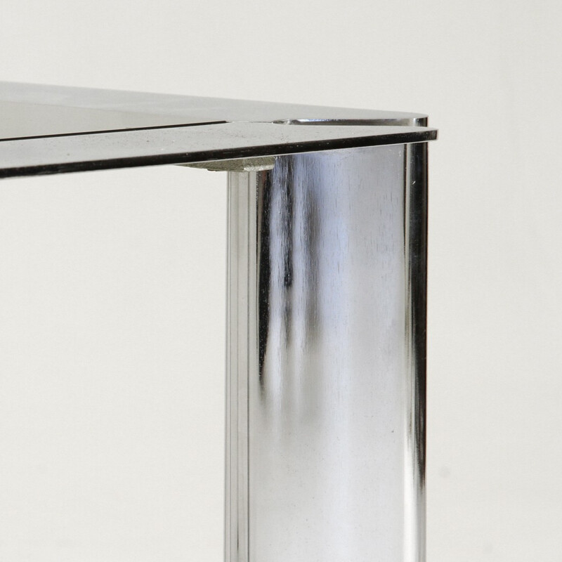 Mid-century square chromed coffee table - 1970s