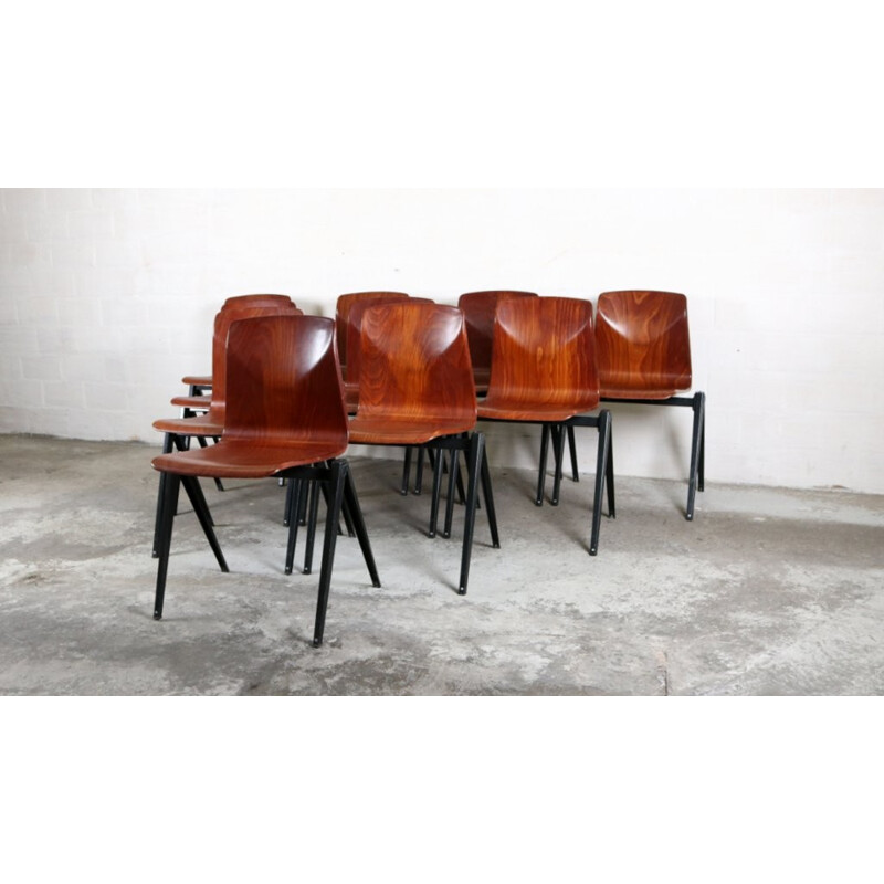 Set of 10 vintage rosewood chairs - 1960s