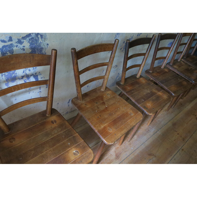 Vintage Munich beer hall board chairs - 1960s