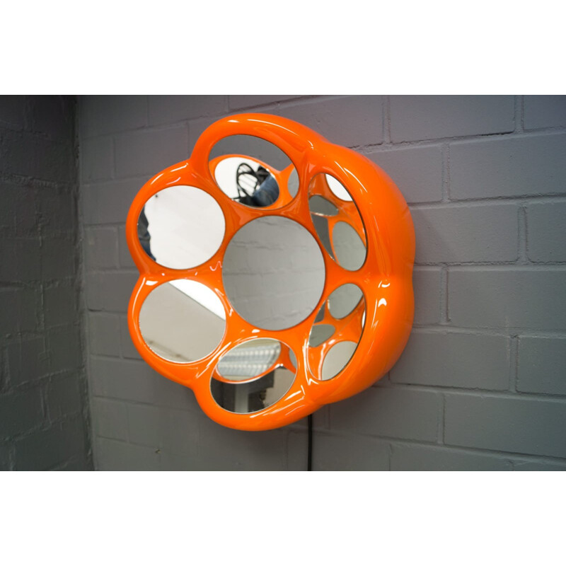 Vintage Space Age Back Light Mirror from Hillebrand - 1960s