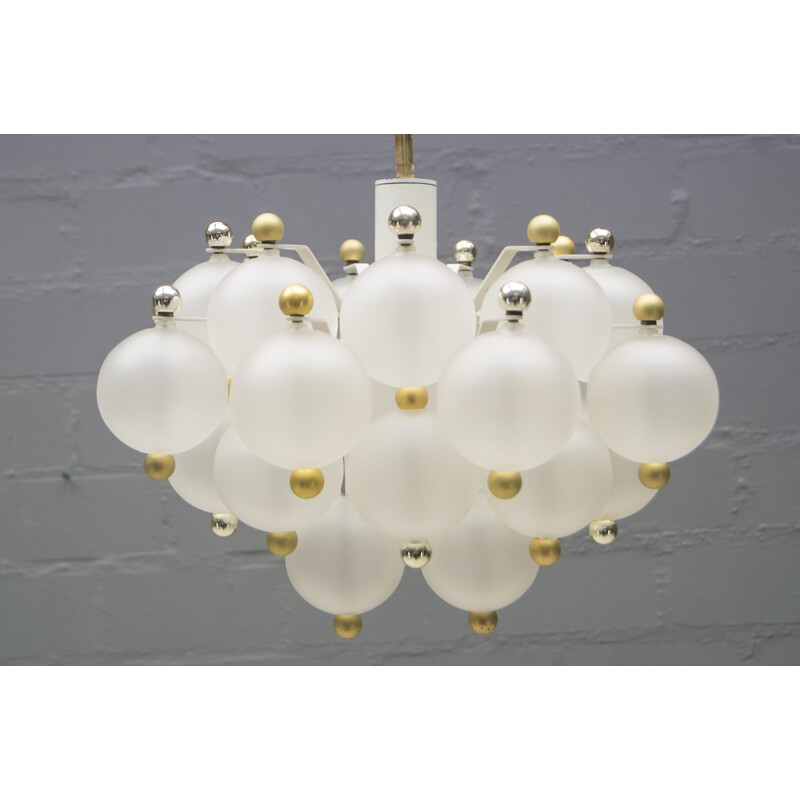 Austrian Glass Ball Chandelier from Kalmar - 1960s