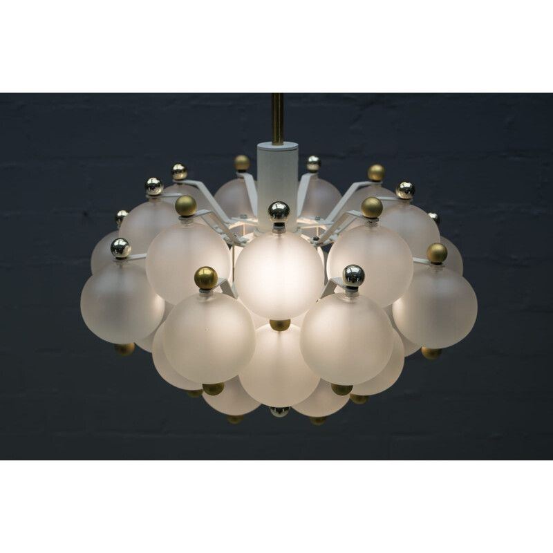 Austrian Glass Ball Chandelier from Kalmar - 1960s