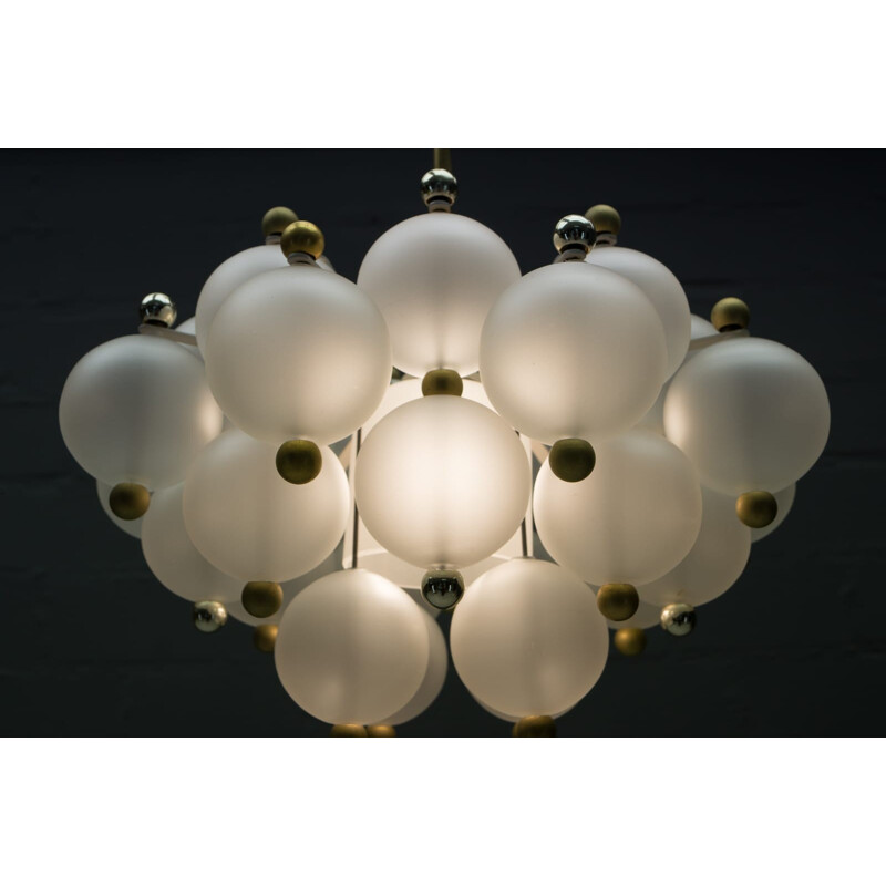 Austrian Glass Ball Chandelier from Kalmar - 1960s