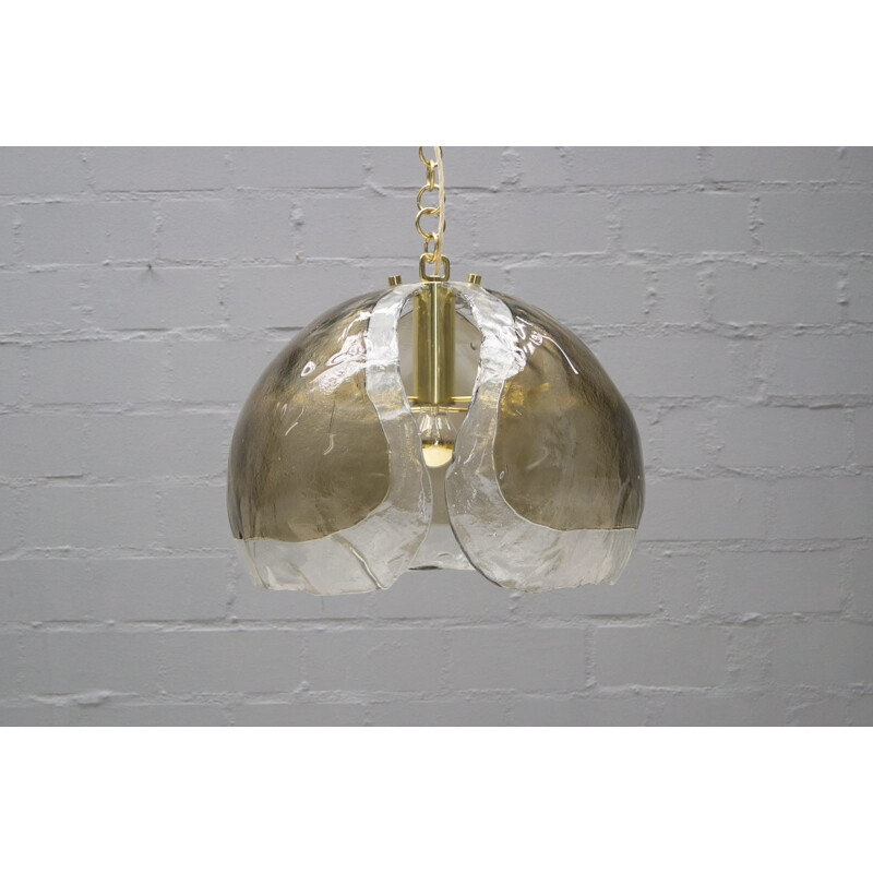 Pair of mid-Century hanging Lamps in Mazzega Glass from Kaiser Leuchten - 1960s