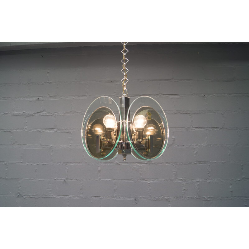 Vintage Italiaanse hanglamp van Lupi Cristal Luxor - 1960