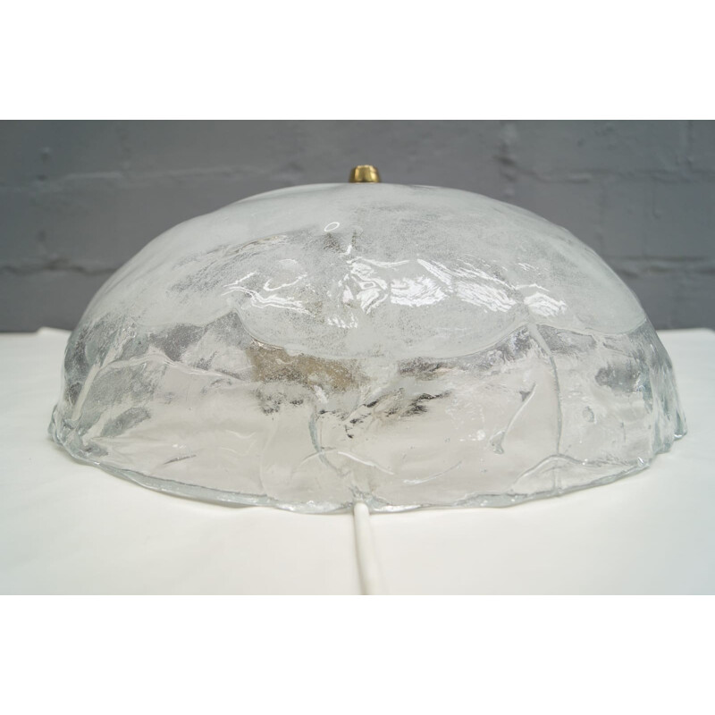 Heavy large 5404 ice glass ceiling lamp from Kalmar - 1960s