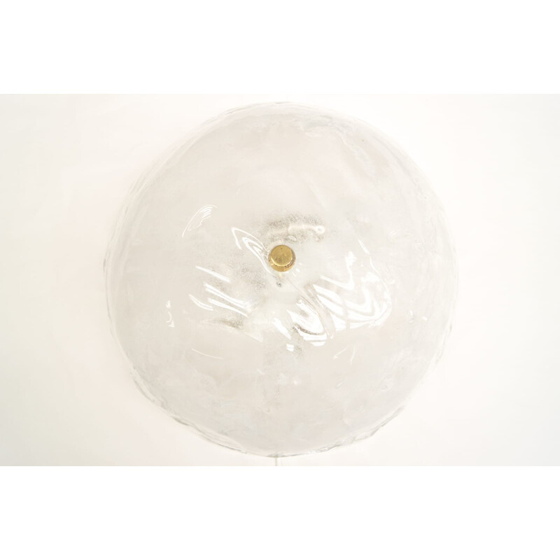 Heavy large 5404 ice glass ceiling lamp from Kalmar - 1960s