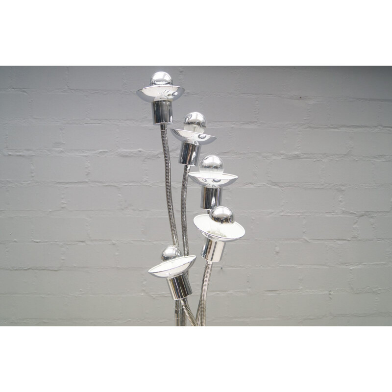 Mid-century Italian chromed space age floor lamp - 1960s