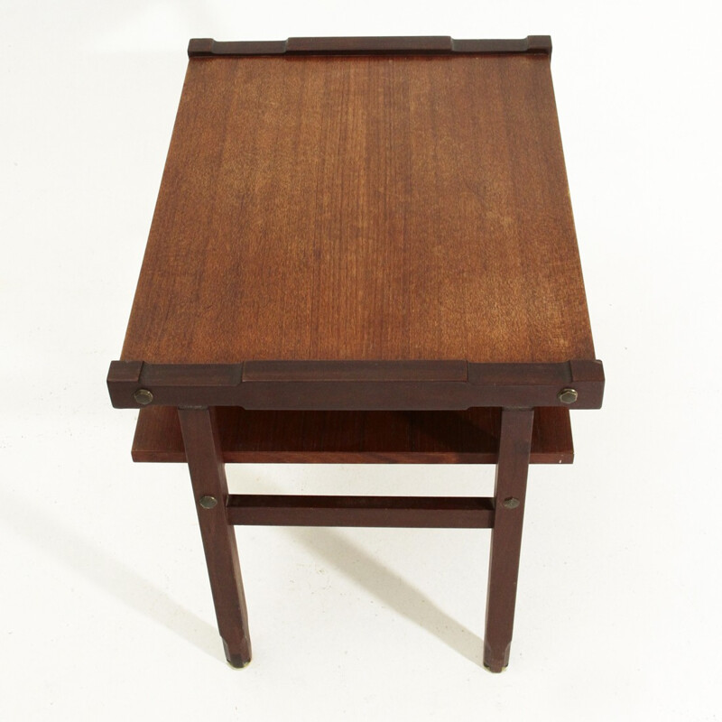 Table de chevet vintage italienne en bois - 1960