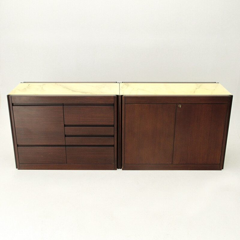 Pair of 4D sideboards by Angelo Mangiarotti for Molteni - 1960s
