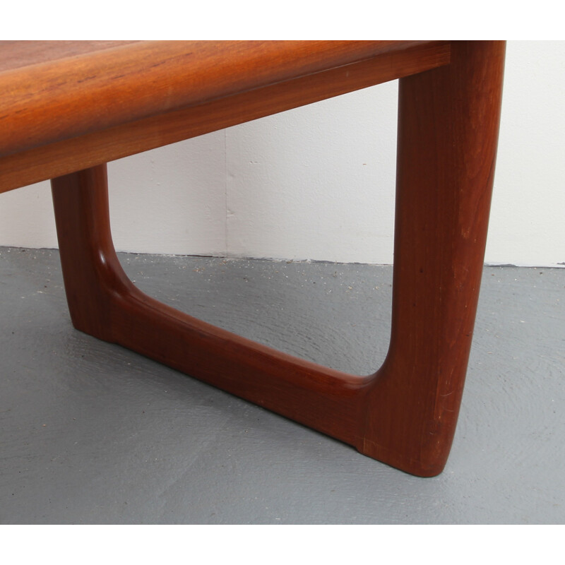 Vintage solid teak coffee table by Niels Bach, Denmark 1960