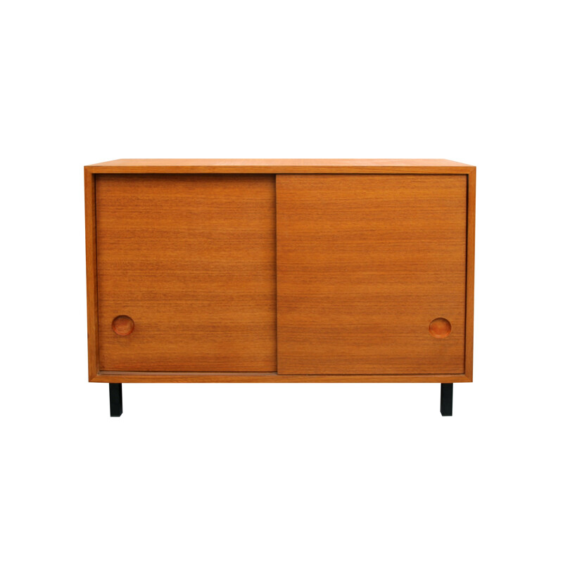 Teak sideboard with sliding doors - 1960s