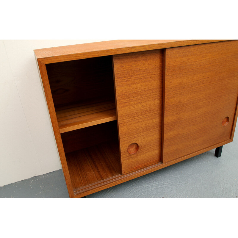 Teak sideboard with sliding doors - 1960s