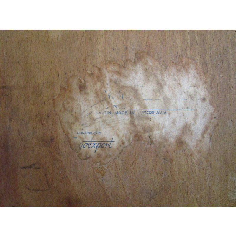 Table basse yougoslave en bois clair - 1960