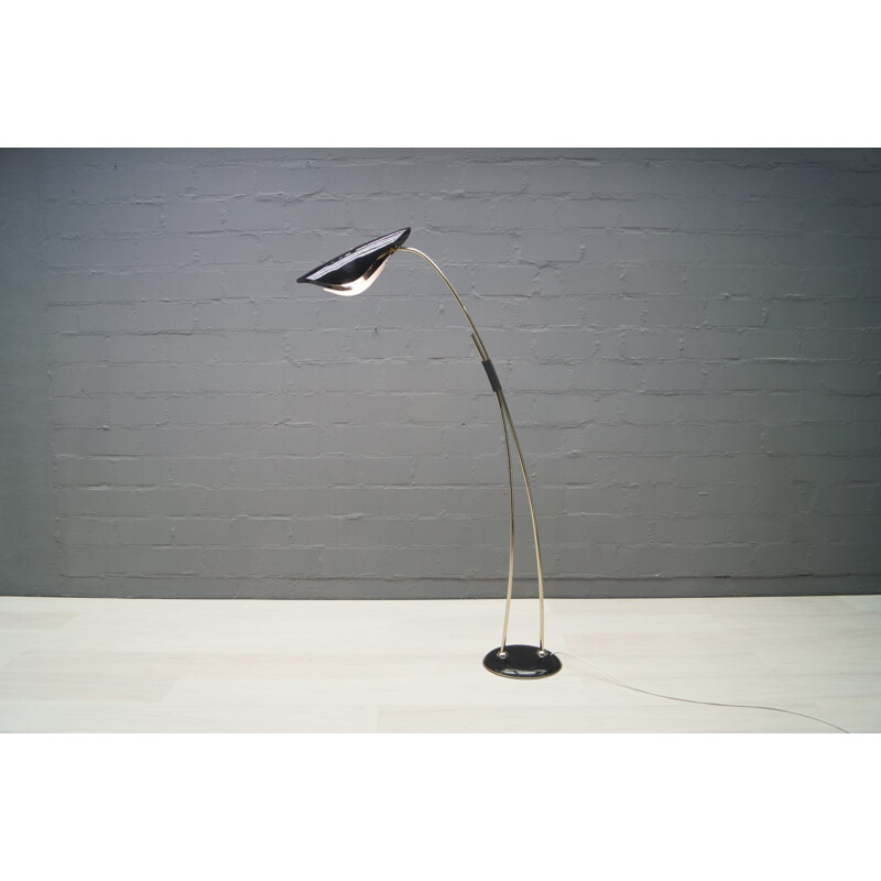 Schwarze Stehlampe aus Plexiglas und Chrom - 1960