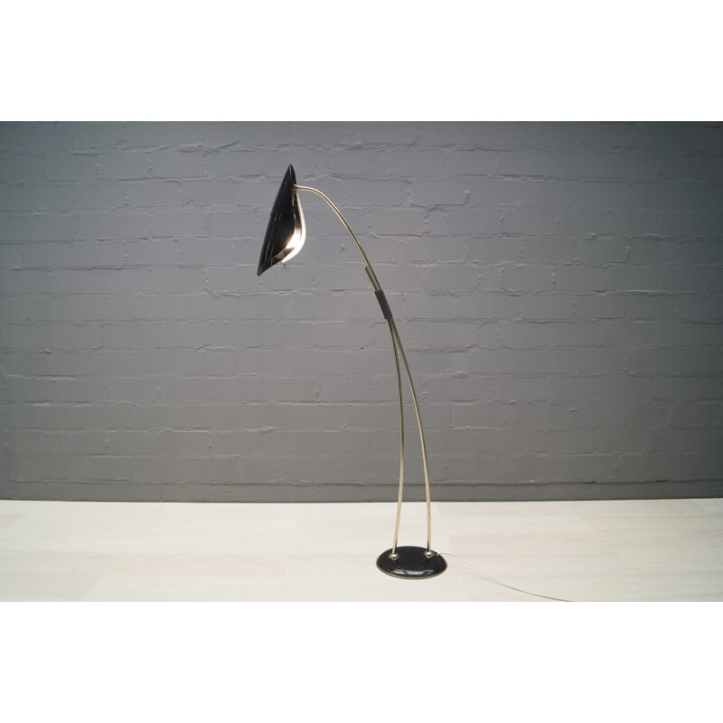 Schwarze Stehlampe aus Plexiglas und Chrom - 1960